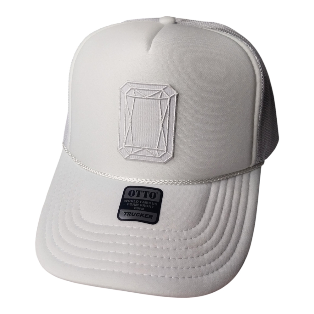 OTTO World Famous Foam Front Trucker Hat Wacer Diamond Cut White